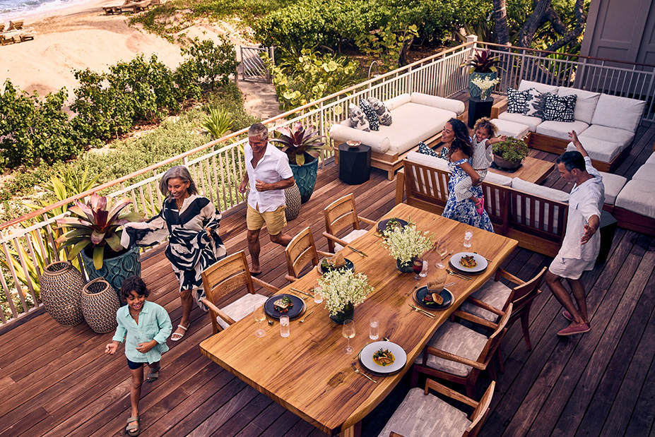Family walking together on a custom vacation