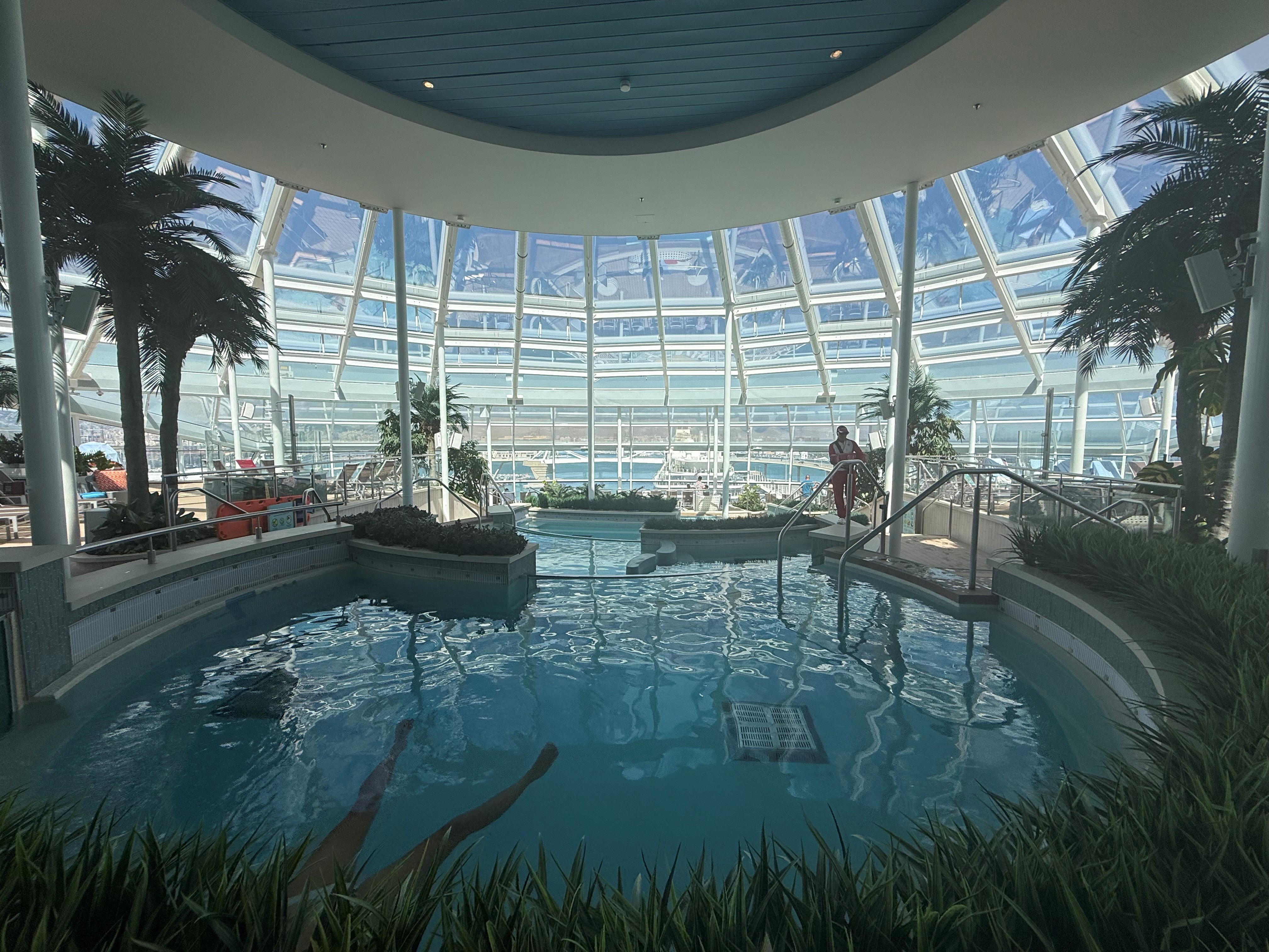 Adults-only cruise deck with ocean views