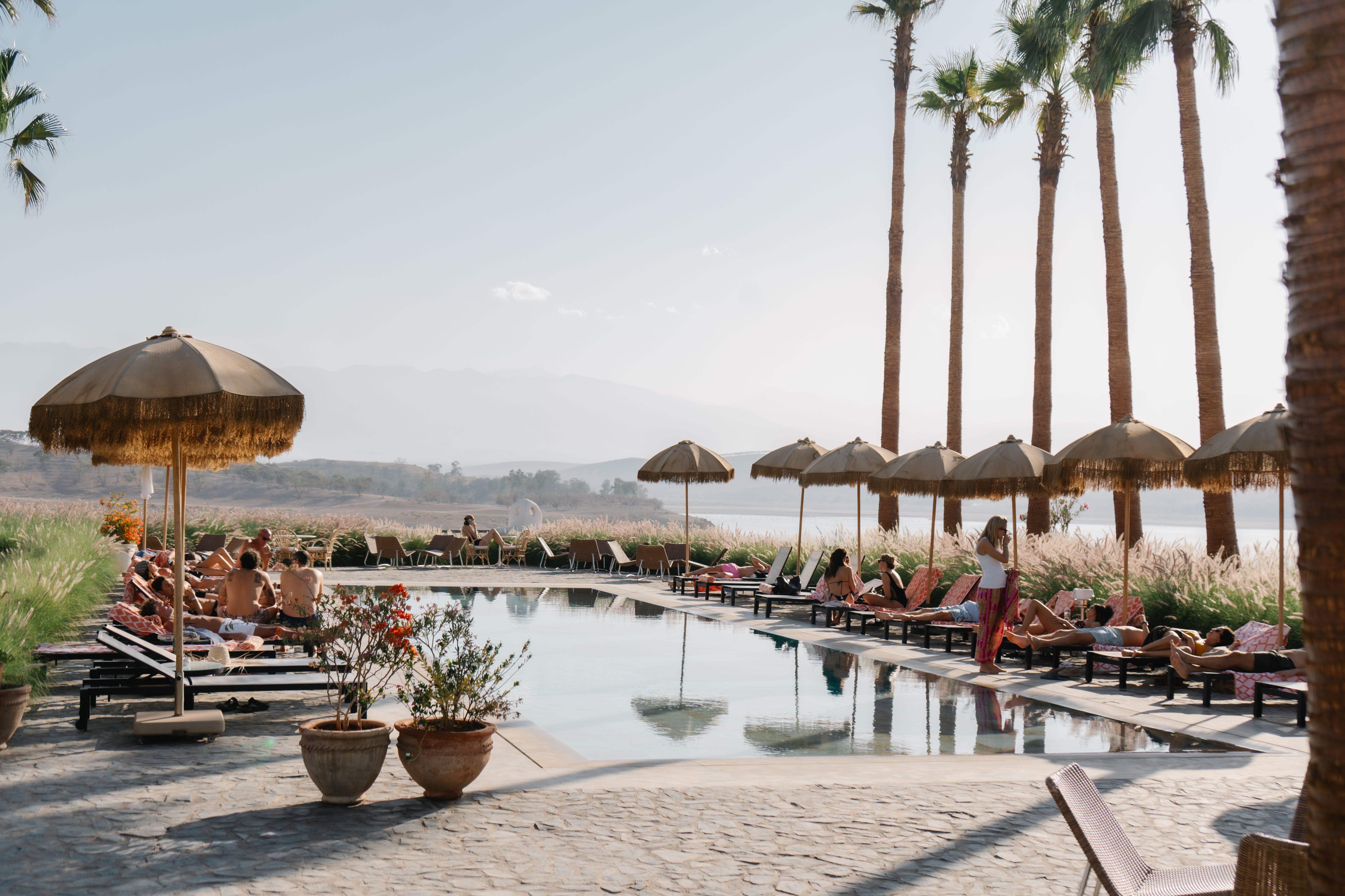 Upscale resort lounge with private setting and refined amenities