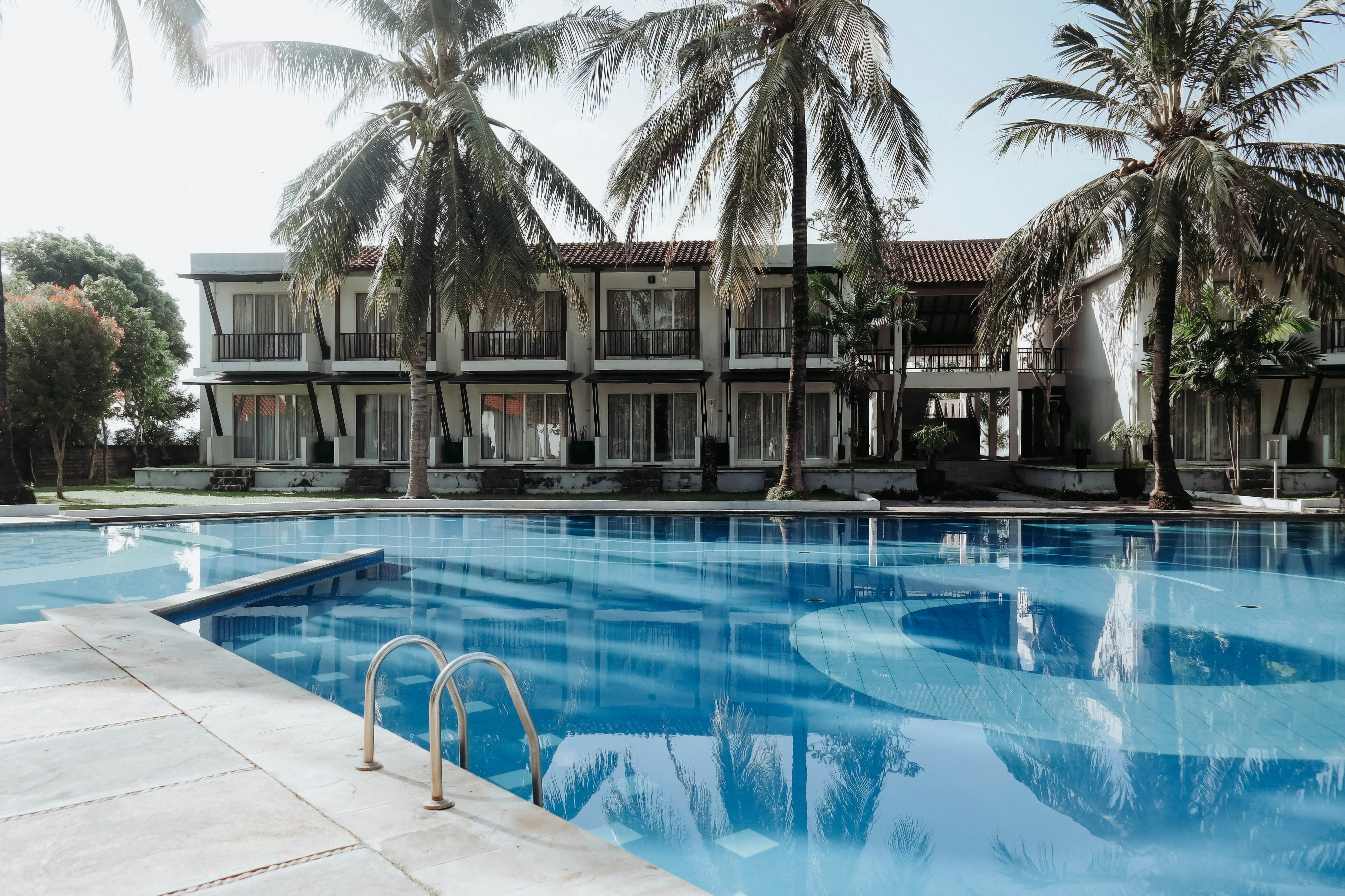 Budget-friendly beach resort pool and ocean view