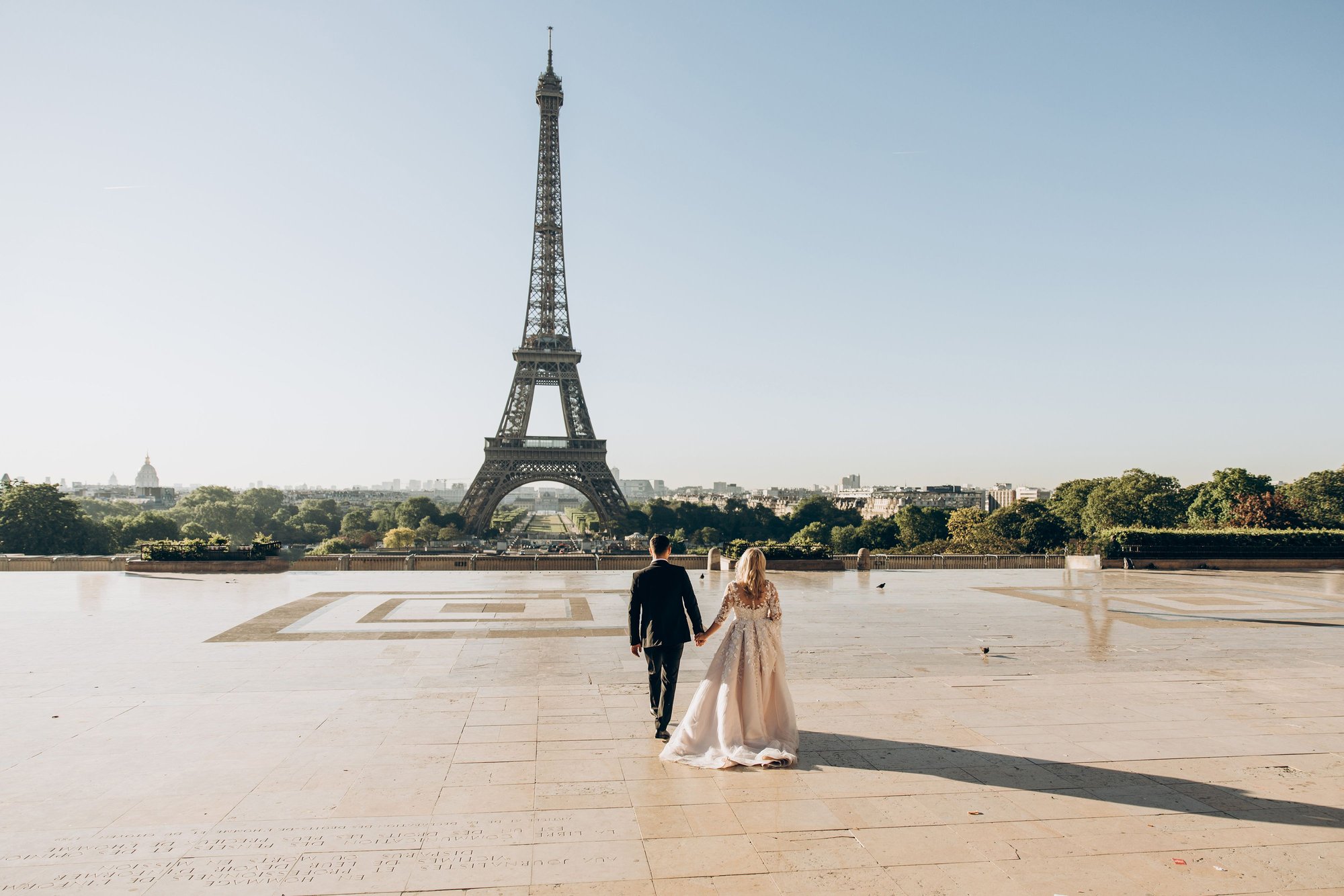 European honeymoon with romantic city scenery