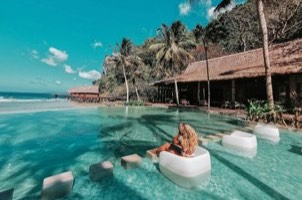 Luxury resort overwater bungalow