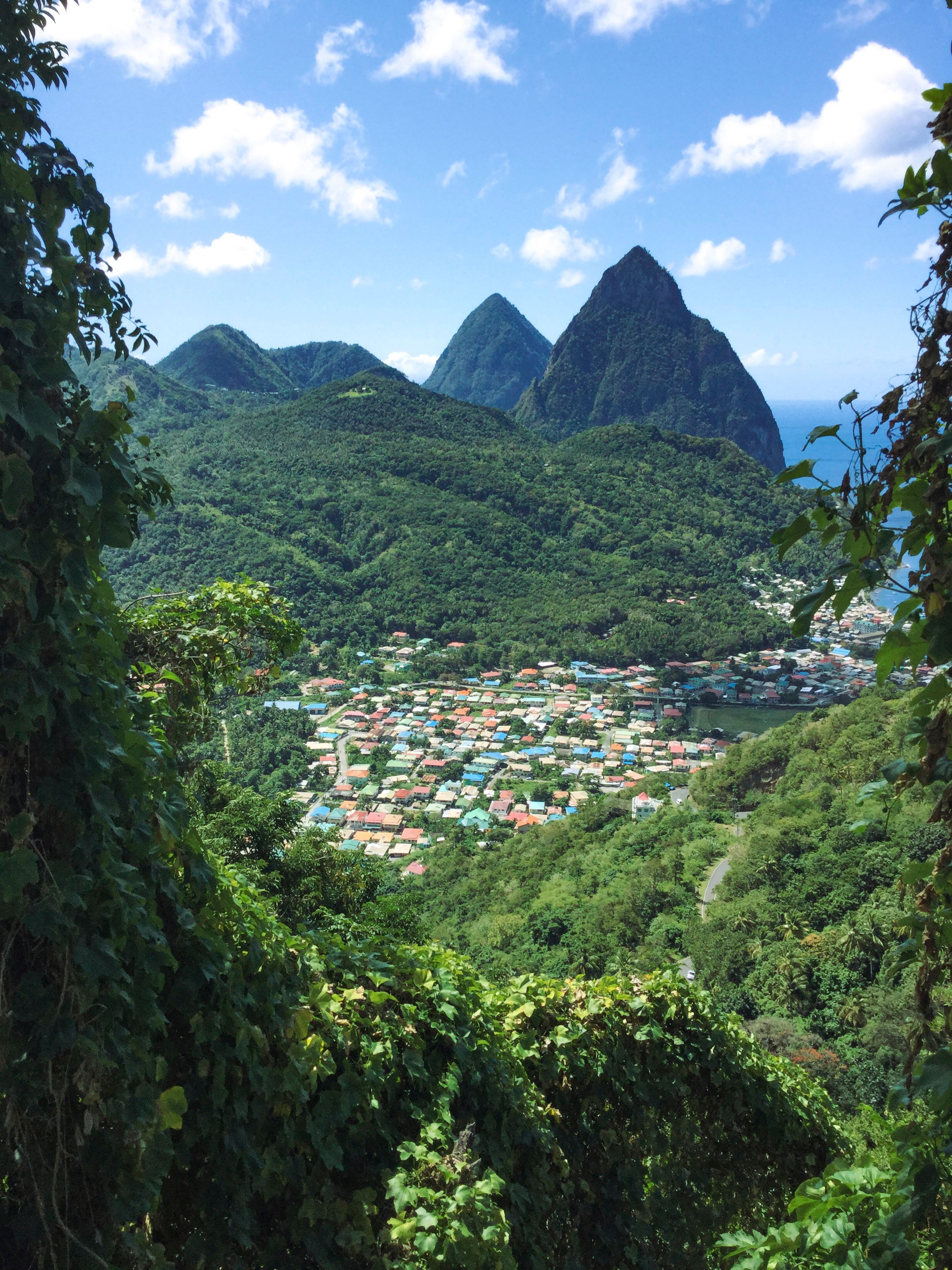 St Lucia aerial coastline view