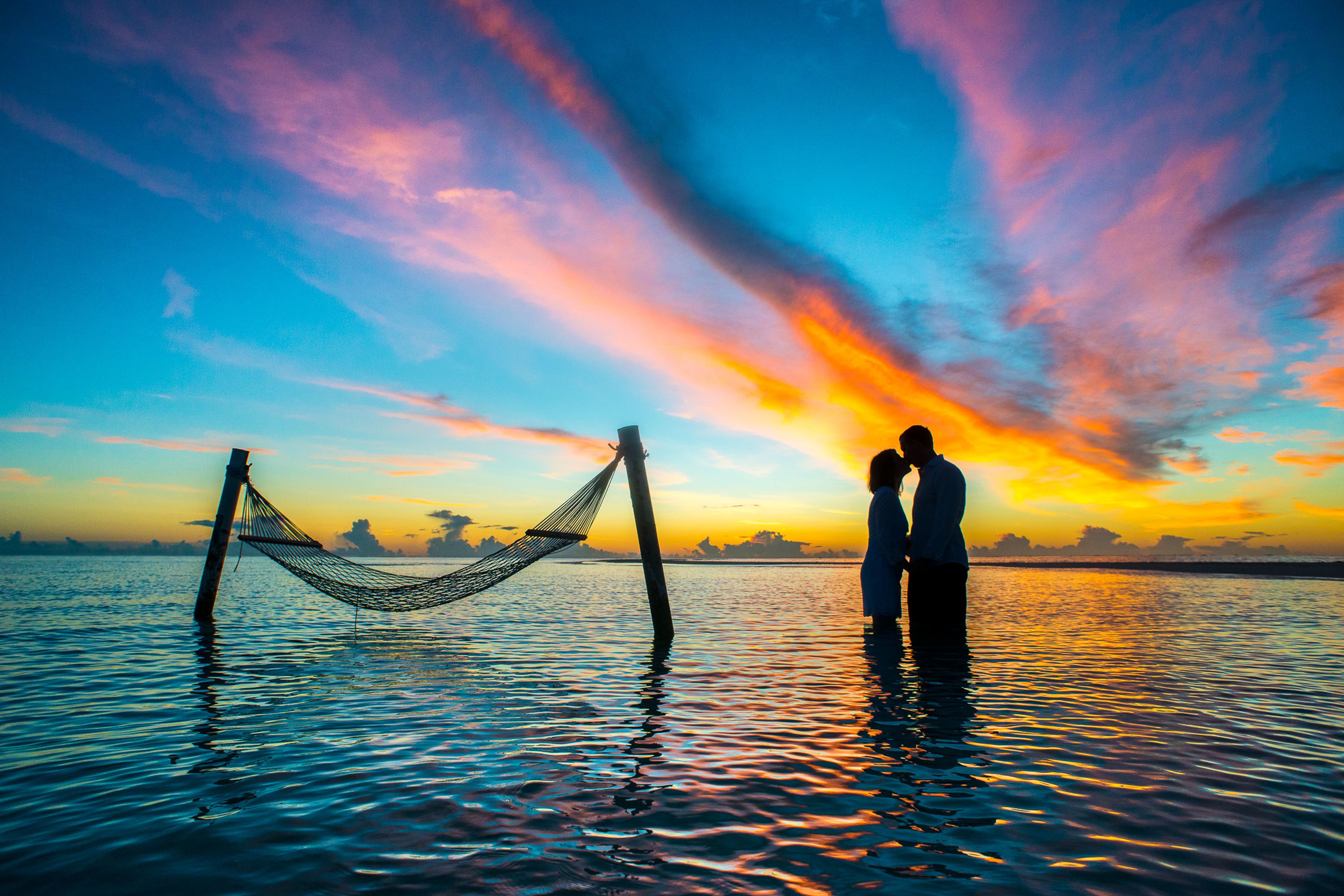 Romantic travel destination with scenic waterfront and intimate atmosphere