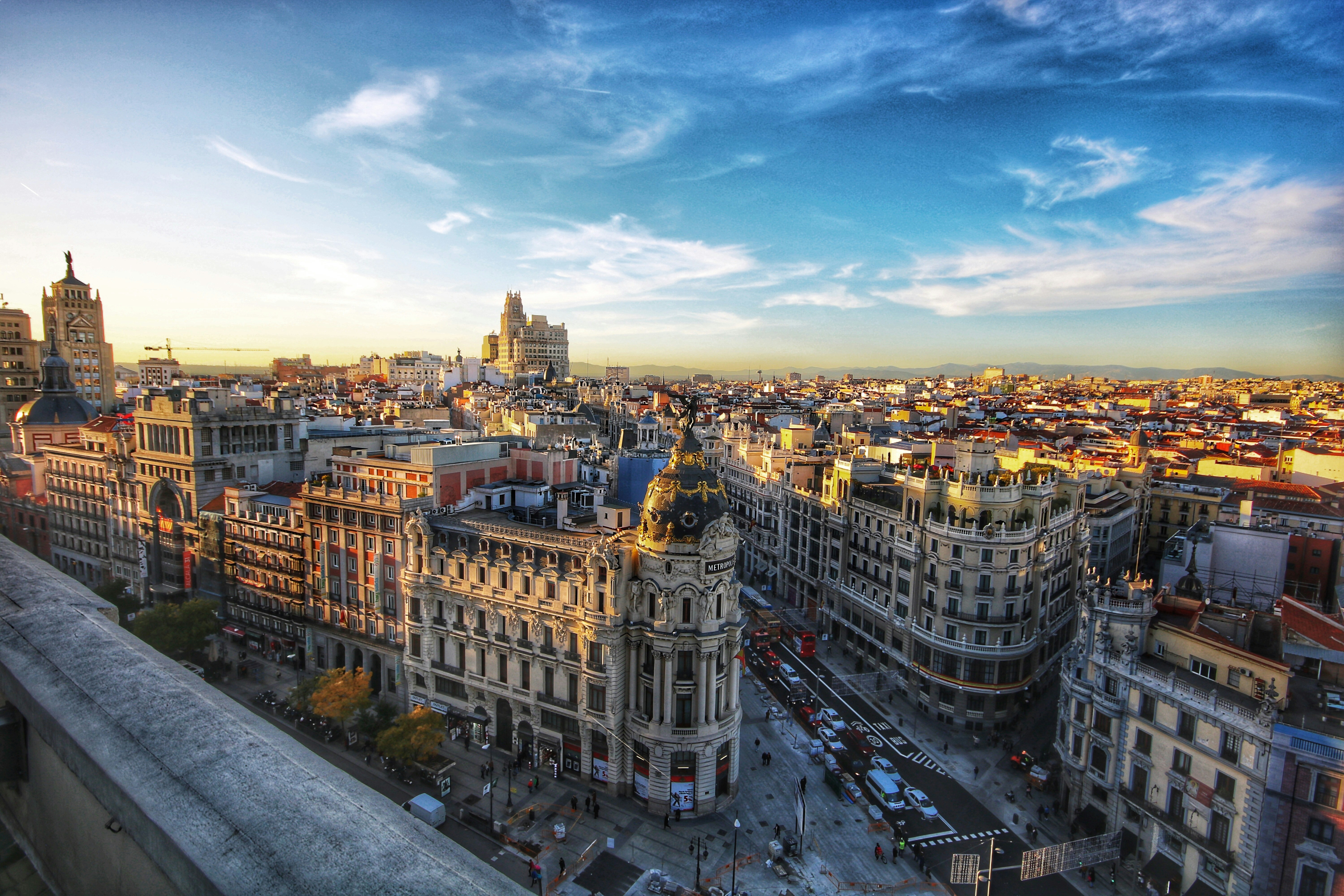 Barcelona Spain city and sea view